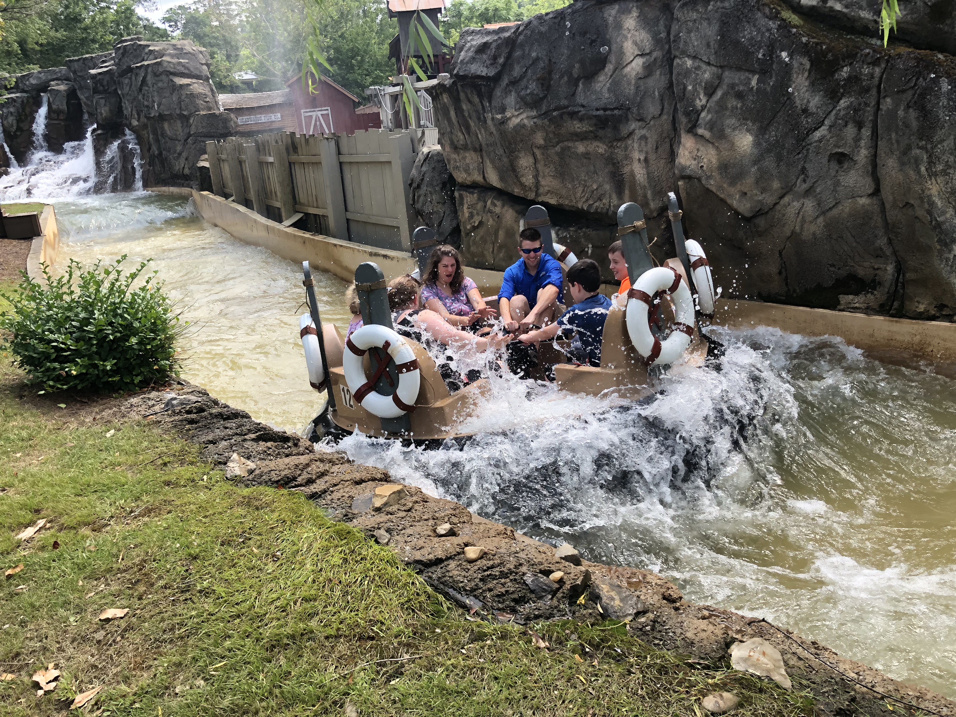 Rapids Cart getting drenched in ride river